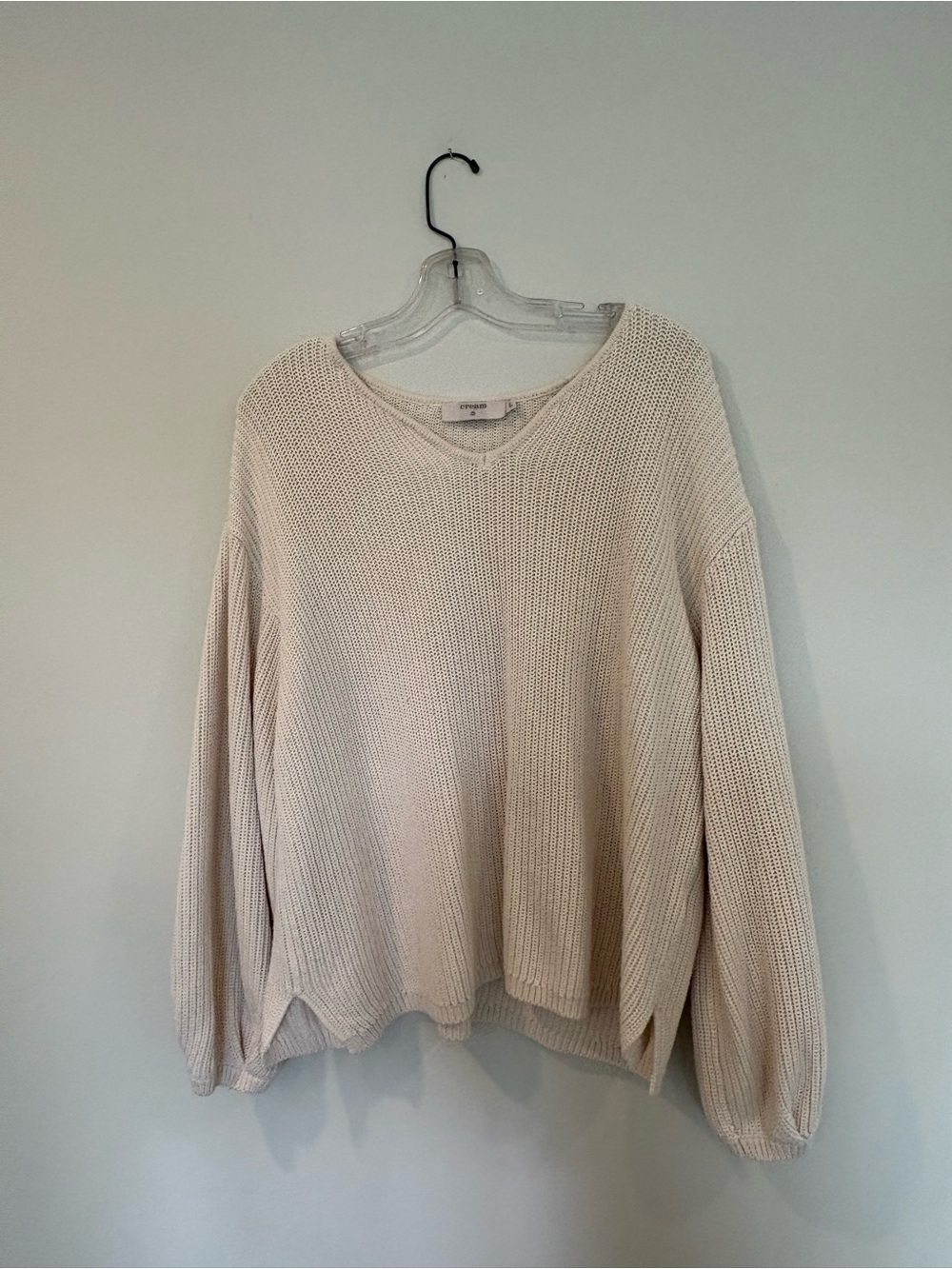 Neutral V-Neck Knit Sweater by Cream